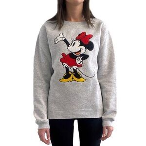 Disney Gray Sweatshirt with Minnie Mouse Design Size Medium